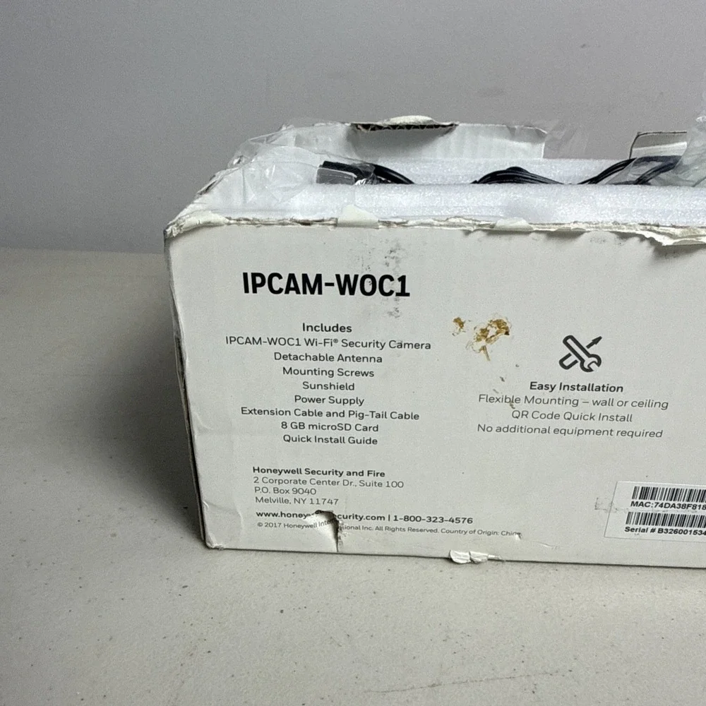 Honeywell IPCAM-WOC1 1080p Wi-Fi Bullet Camera White Open Box Some Cosmetic Wear